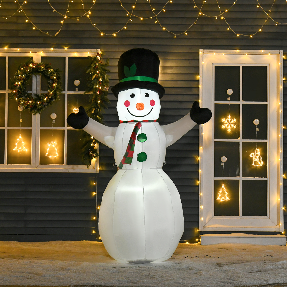6.5ft Inflatable Snowman LED Christmas Xmas Air Blown Outdoor Garden Decor - Image 2