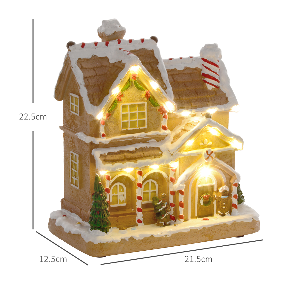 HOMCOM Light-Up Musical Christmas Gingerbread House ππ¬ - Image 3