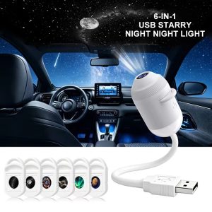 USB Starry Sky Projector Night Light 360° Adjustable Galaxy Lamp