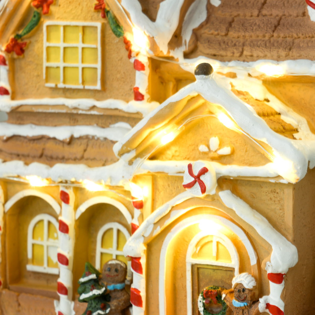 HOMCOM Light-Up Musical Christmas Gingerbread House ππ¬ - Image 8