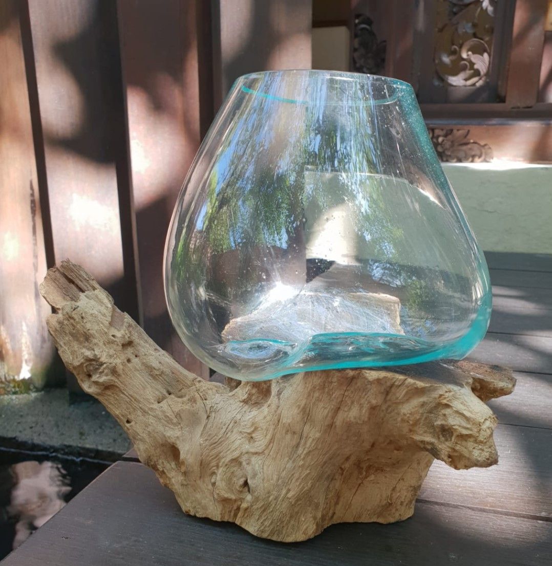 Molten Glass on Wood - Large Bowl - Image 5