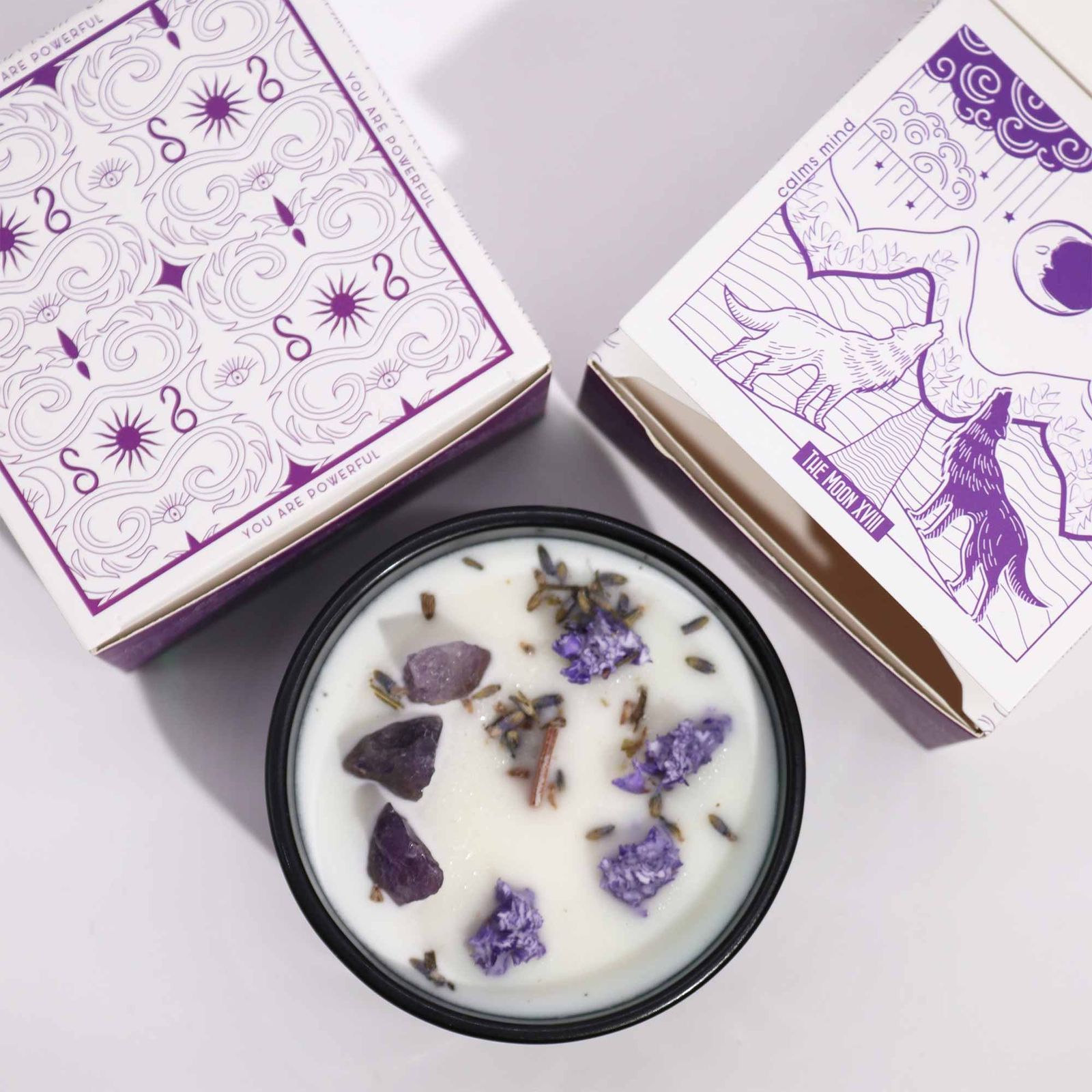 Hop Hare Crystal Magic Flower Candle - The Moon - Image 4