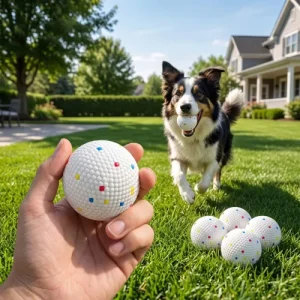 PawHut 6-Pack Bouncy Dog Balls – Floating Fetch Toys, 5.8cm