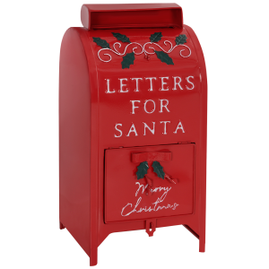 HOMCOM Red Letters to Santa Post Box – Freestanding or Wall Mounted