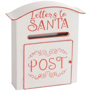 HOMCOM White Letters to Santa Post Box – Wall Mounted Christmas Mailbox